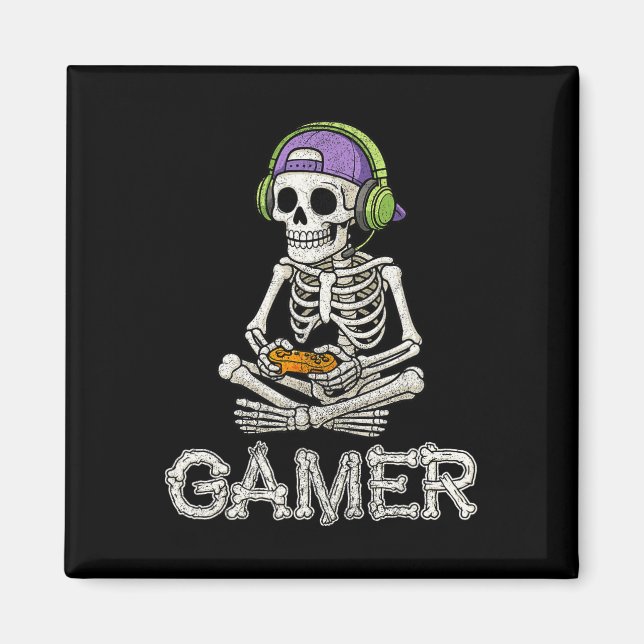 Íman Jogo Engraçado Skeleton Jovens Jovens Jovens Jogos (Frente)
