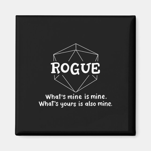 Íman Jogos de RPG Personagem Engraçado Rogue Piada (Frente)