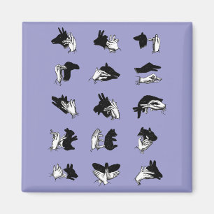 Íman Jogos de Sombra de Fantoche em Mão Vintage