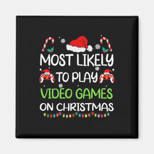 Íman Jogos de Vídeo de Natal Família Gamer Mais Prováve