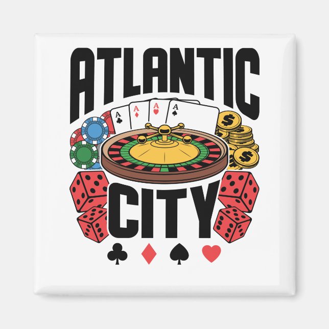 Íman Jogos do Casino de Atlantic City em Nova Jersey (Frente)