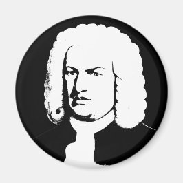Íman Johann Sebastian Bach abstrakt em Schwarz und weiß