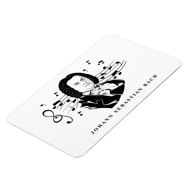 Íman Johann Sebastian Bach Portrait e Bust com Notes (Left Side)