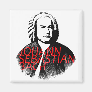 Íman Johann Sebastian Bach retrata e letras vermelhas