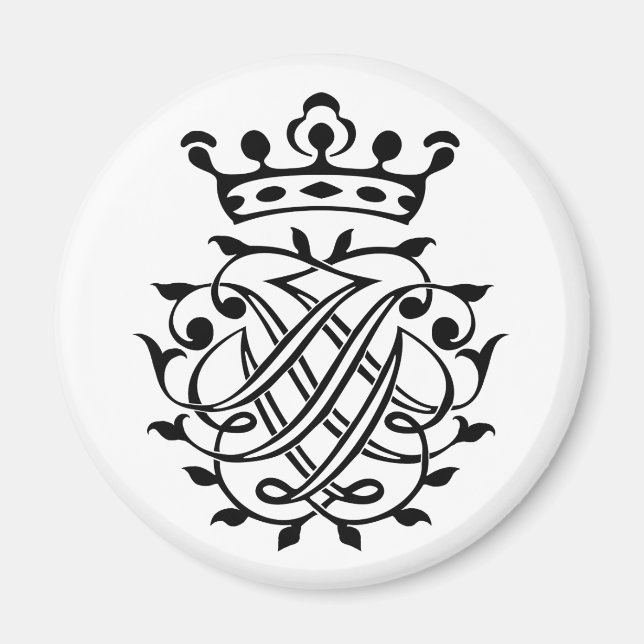 Íman Johann Sebastian Bach Seal Crest Monograma Insigni (Frente)
