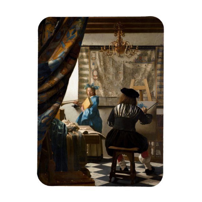 Íman Johannes Vermeer - A Alegoria da Pintura (Vertical)