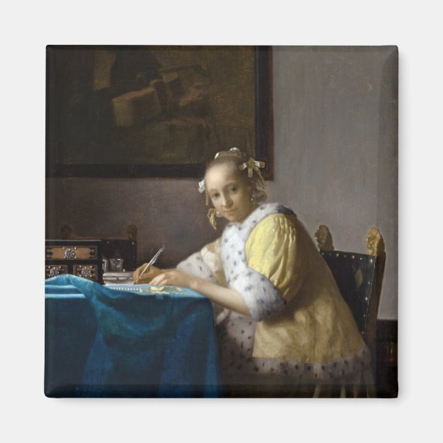 Íman Johannes Vermeer - A Lady escrevendo uma Carta (Frente)