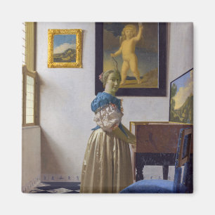 Íman Johannes Vermeer - Dama de pé em uma Virgínia