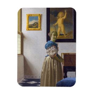 Íman Johannes Vermeer - Dama de pé em uma Virgínia