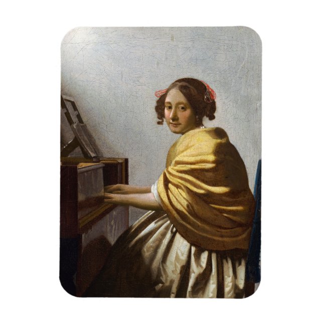 Íman Johannes Vermeer - Jovem Mulher Sentada na Virgina (Vertical)