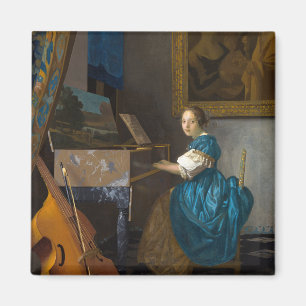 Íman Johannes Vermeer - Lady Sentada em uma Virgem