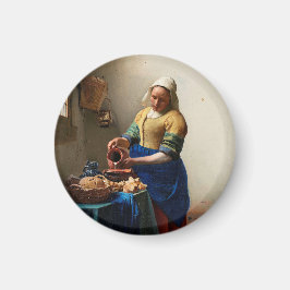 Íman Johannes Vermeer. Milkmaid. Vintage belas artes