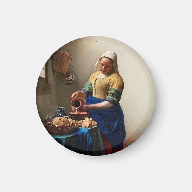 Íman Johannes Vermeer. Milkmaid. Vintage belas artes (Frente)
