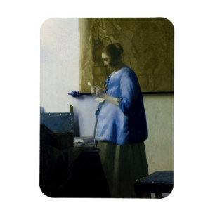 Íman Johannes Vermeer - Mulher a azul lendo uma letra