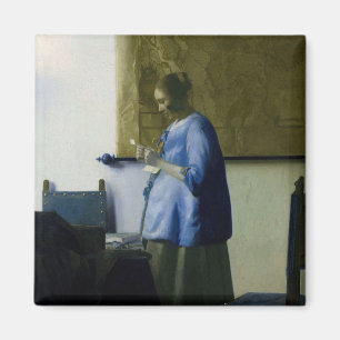 Íman Johannes Vermeer - Mulher a azul lendo uma letra