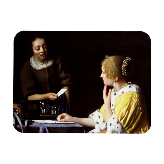 Íman Johannes Vermeer - Senhora e Maid (Horizontal)