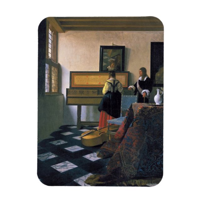 Íman Johannes Vermeer, van Delft, A lição de música (Vertical)