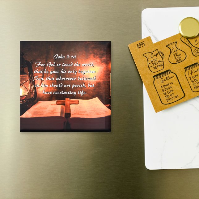 Íman John 3:16 Deus tão amado pelo mundo, lanterna (John 3:16 God so loved the world, lantern Magnet
)