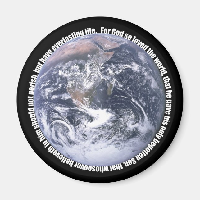 Íman John 3:16-Earth Christian Magnet (Frente)