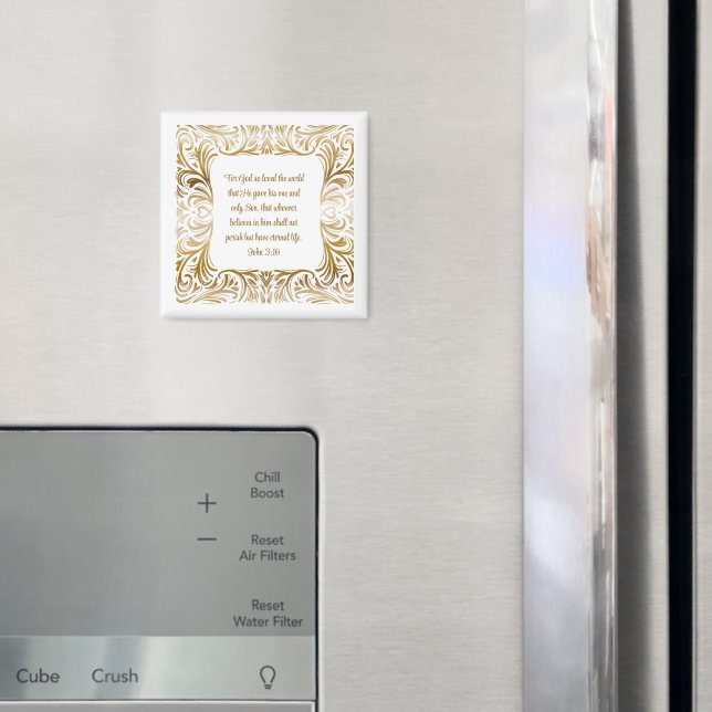 Íman John 3:16 Para Deus Tão Amado | Natal elegante (In Situ (Fridge))