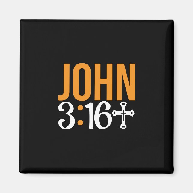 Íman John 3:16 Por Deus, Adoro A Bíblia Mundial Verso (Frente)