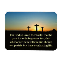 Íman JOHN 3:16 Três Cruzes Bíblia Verso