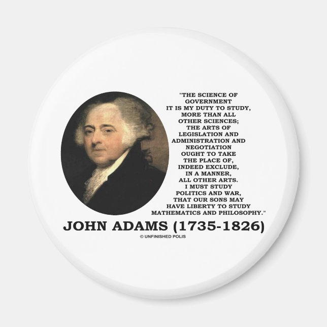 Íman John Adams Science Of Governo Politics Cote (Frente)