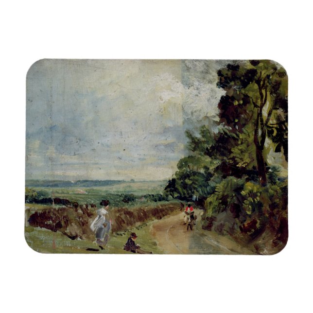 Íman John Constable | Estrada do país com árvores e fig (Horizontal)