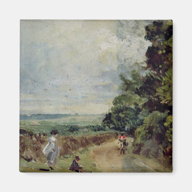 Íman John Constable | Estrada do país com árvores e fig (Frente)