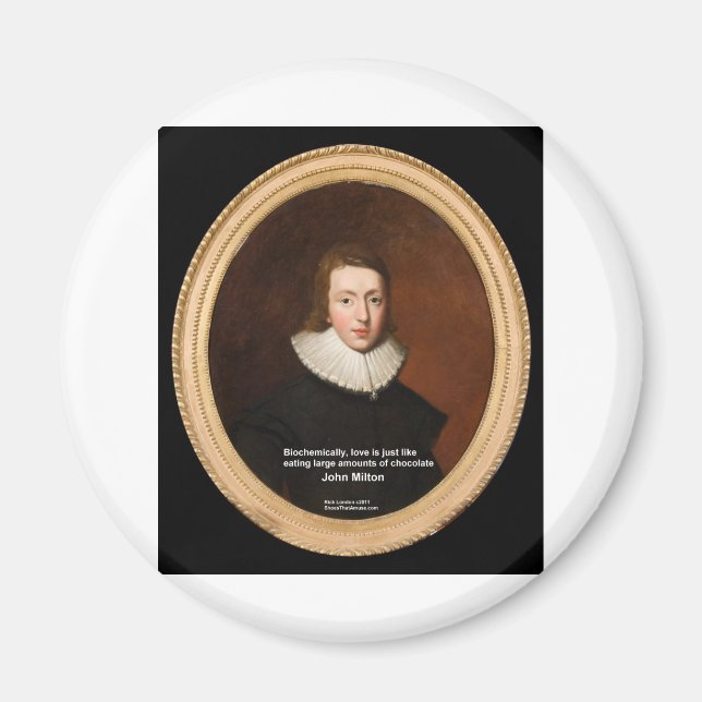 Íman John Milton Love & Chocolate Quote Dons & Cards (Frente)