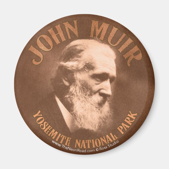 Íman John Muir Magnet 1 Round (Frente)