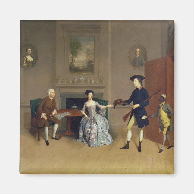 Íman John Orde, com a sua esposa Anne, e o seu filho ma (Frente)