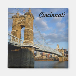 Íman John Roebling Bridge Cincinnati Photo Magnet