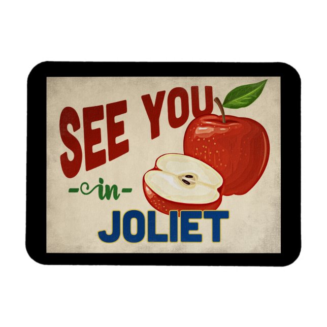 Íman Joliet Illinois Apple - Viagens vintage (Horizontal)