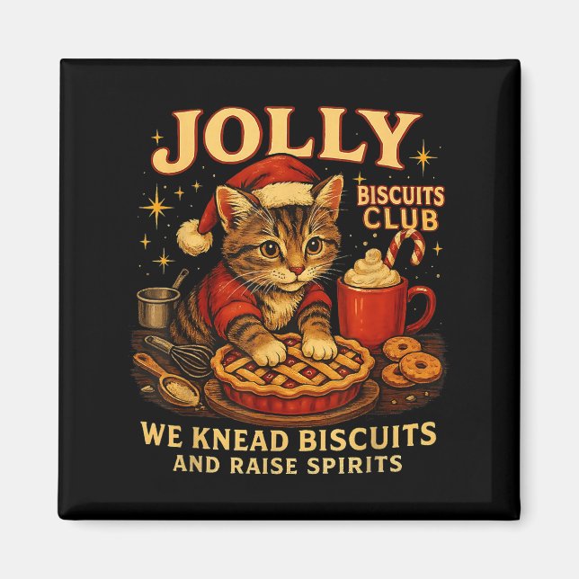 Íman Jolly Biscuits Club We Knead Cat Xmas  (Frente)
