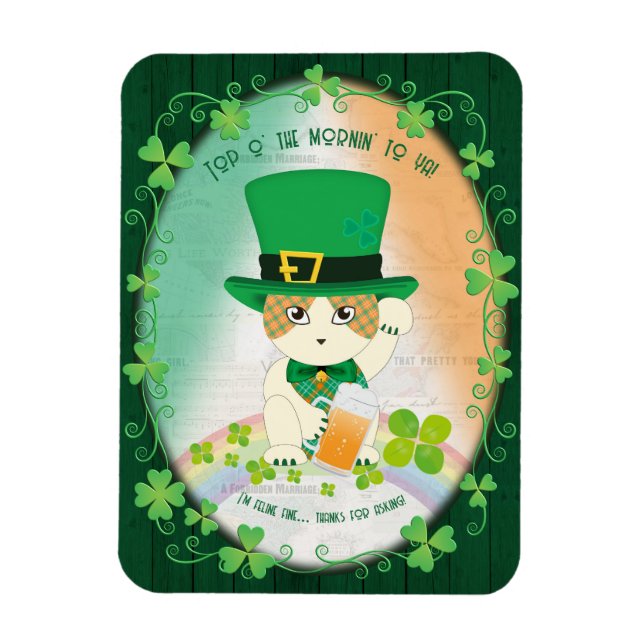 Íman Jolly Ginger Tabby Irish Cheer (Vertical)