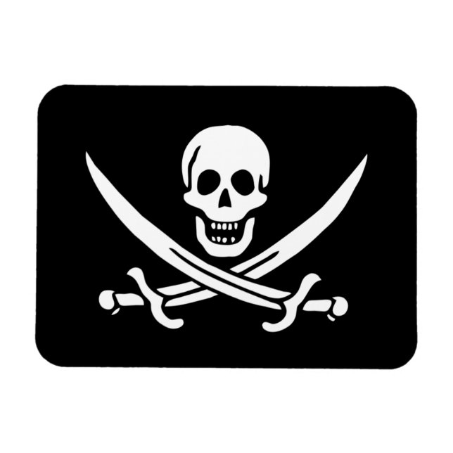 Íman Jolly Roger Pirate Flag (Horizontal)