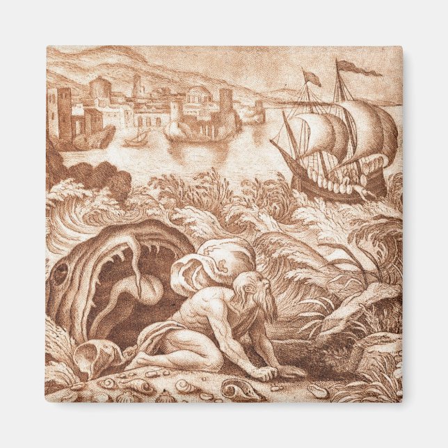 Íman Jonah e a Baleia, ilustração de uma Bíblia, en (Frente)