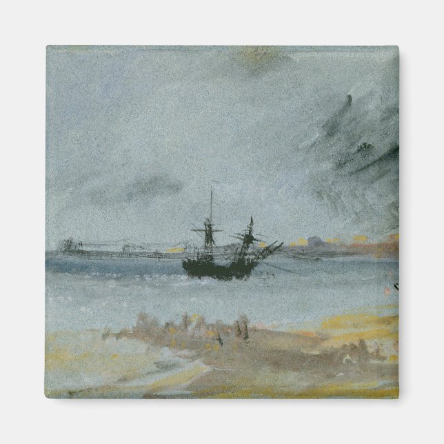 Íman Joseph Mallord William Turner | Navio Aground, Bri (Frente)