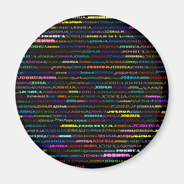 Íman Joshua Design de texto I Round Magnet (Frente)
