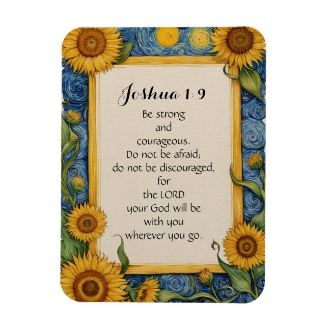 Íman Josué 1:9 NIV Versículo Bíblico Arte (Vertical)