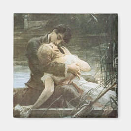 Íman Jovem Casal Casado Apaixonado (Beijando num Barco)