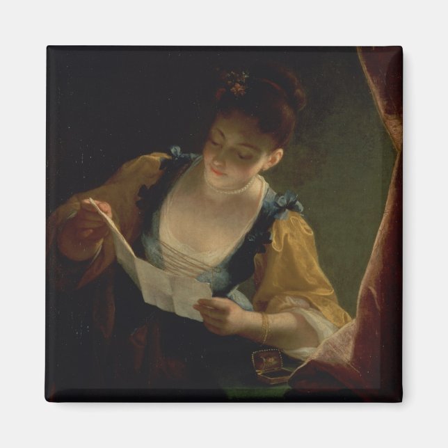 Íman Jovem lendo uma letra (óleo na canvas) (Frente)