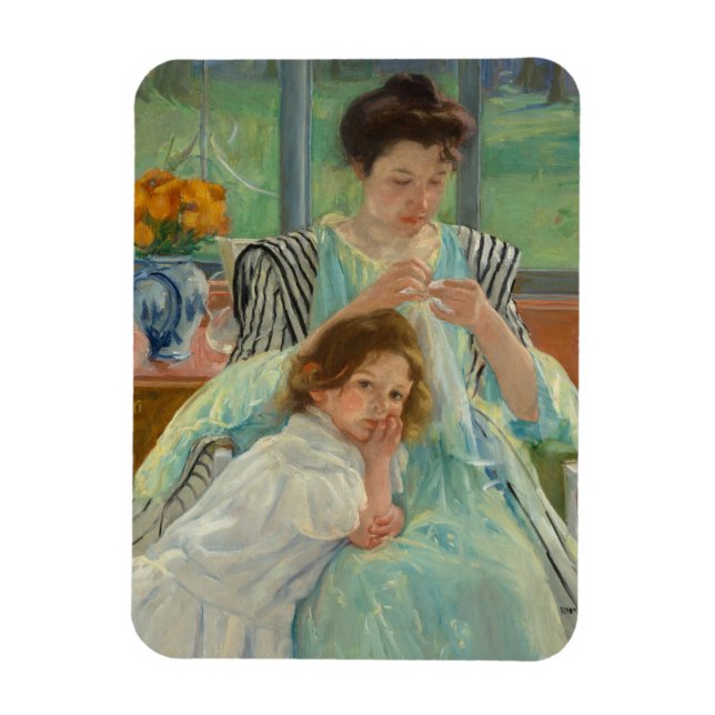 Íman Jovem Mãe Costurando (Vertical)