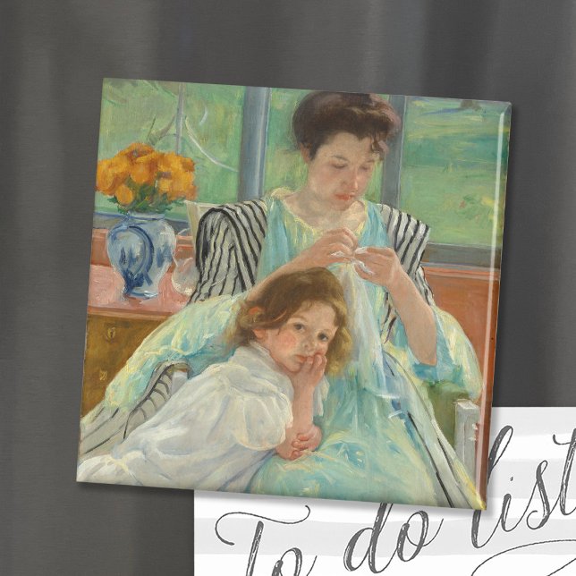 Íman Jovem Mãe Costurando | Mary Cassatt (Criador carregado)