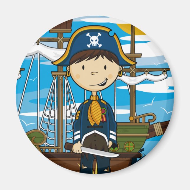 Íman Jovem Pirata Capitão Magnet (Frente)