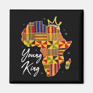 Íman Jovem Rei Arte Africana Impressão Kente Tecido Hom