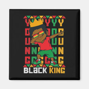 Íman Jovem Rei Negro Dab Kid African American Boy June