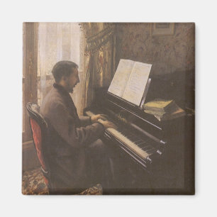 Íman Jovem Tocando Piano por Gustave Caillebotte