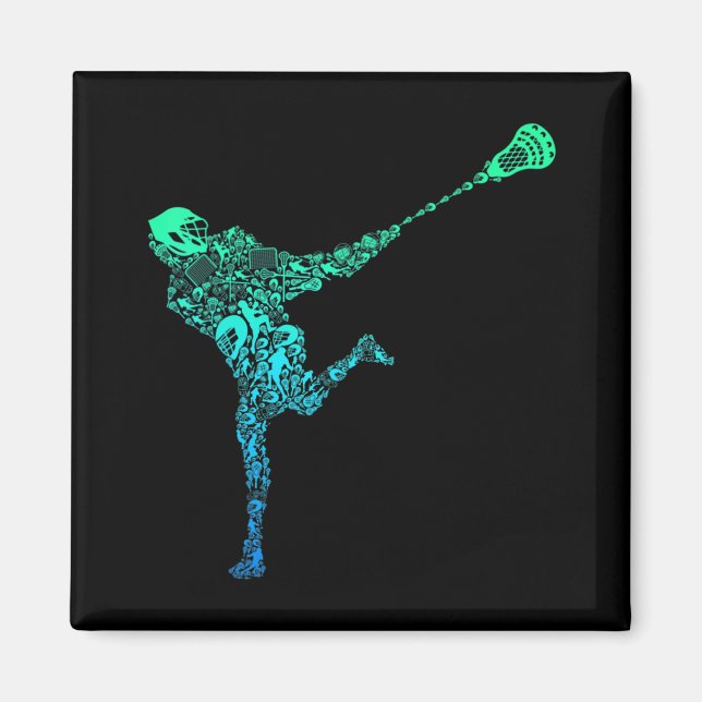 Íman Jovens Jovens Jovens Jogadores de Lacrosse Meninos (Frente)